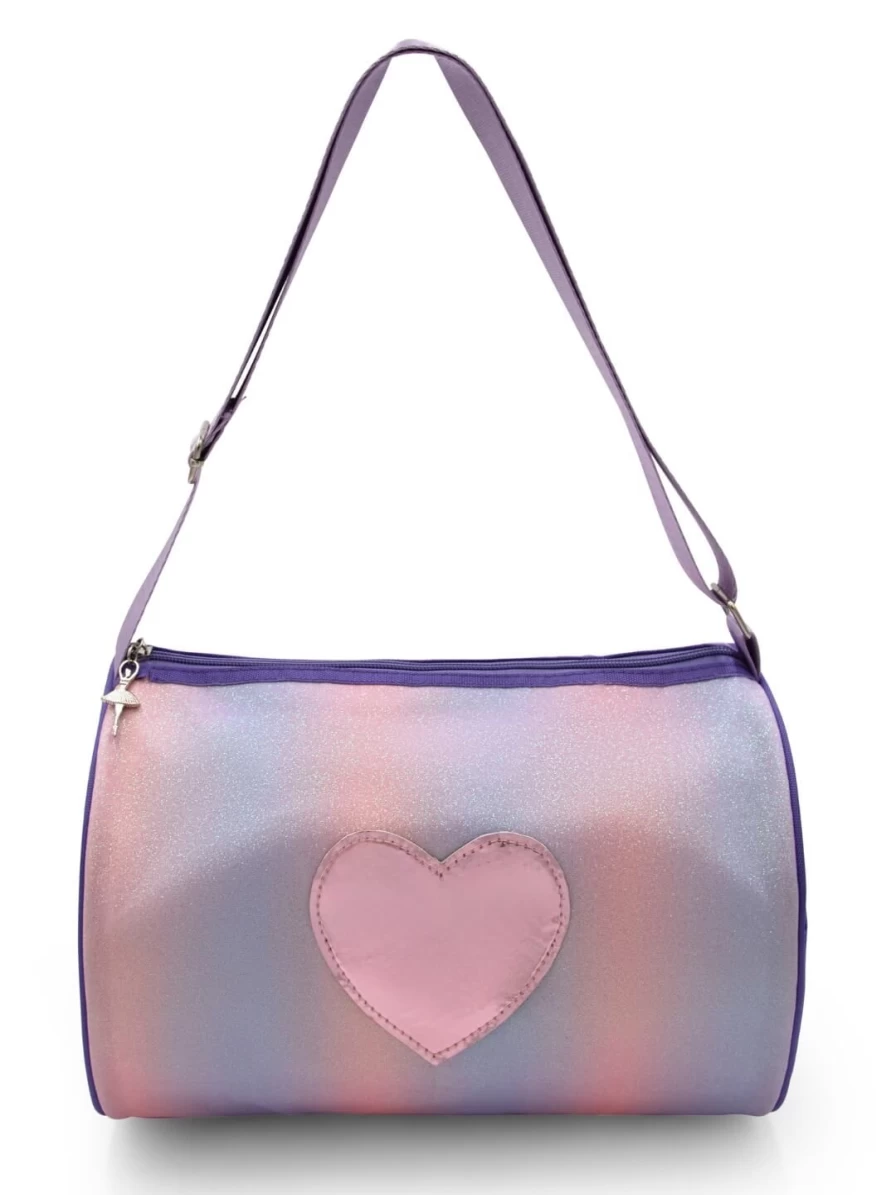 Capezio Lavender Sparkle Duffle Bag for Women & Girls - Stylish Glitter Gym Travel Tote