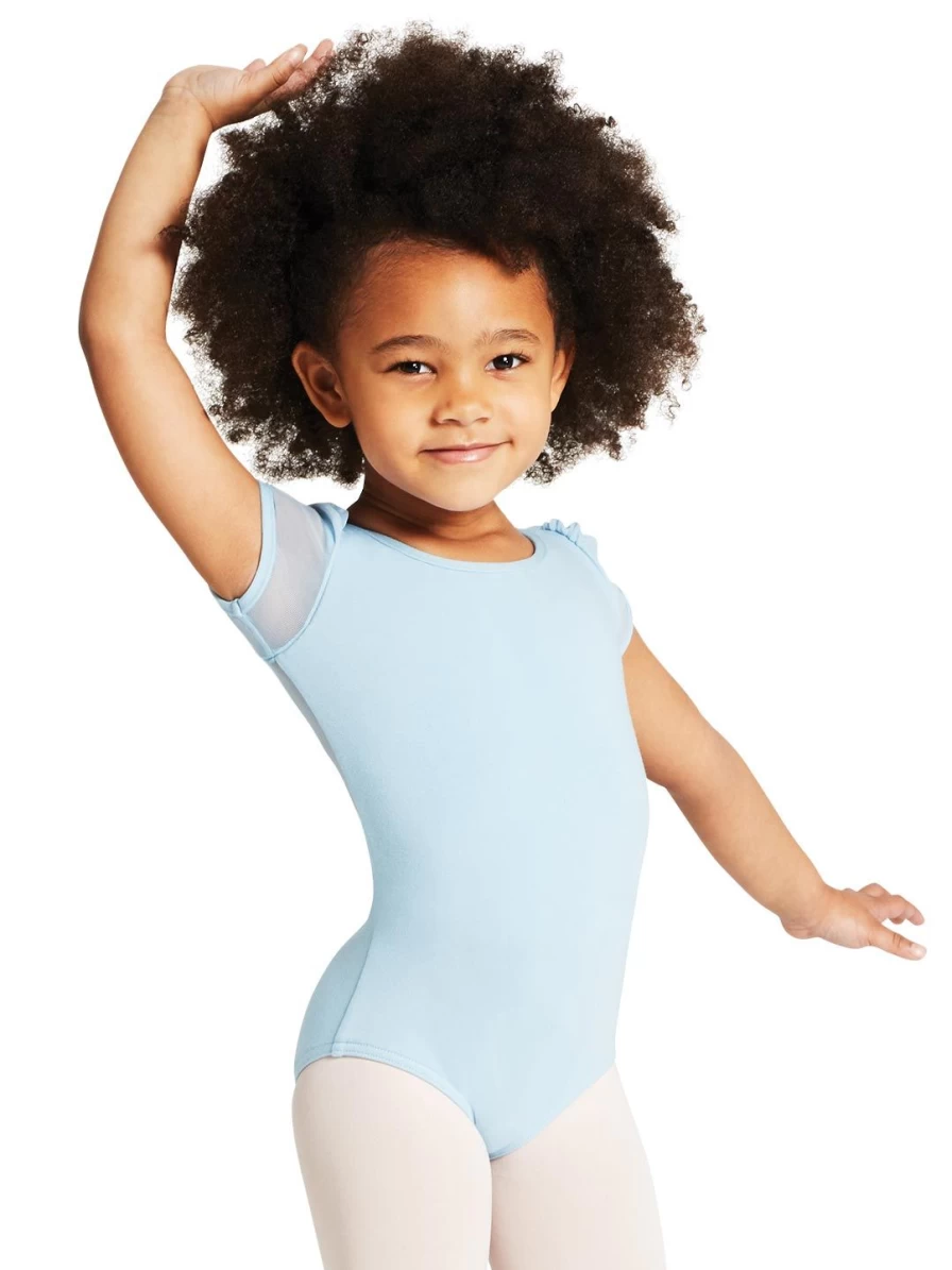 Capezio Girls Puff Sleeve Keyhole Back Dance Leotard for Ballet & Performance