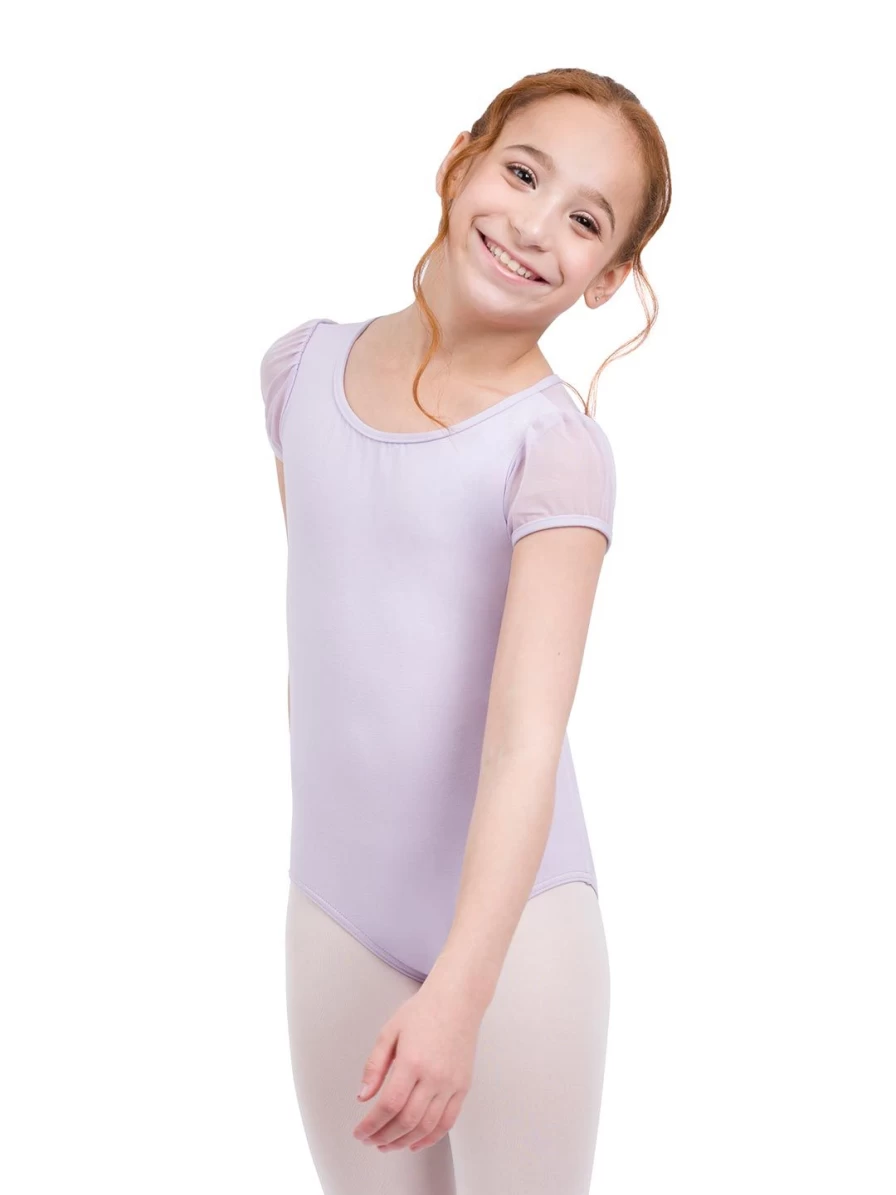 Capezio Girls Puff Sleeve Keyhole Back Dance Leotard for Ballet & Performance
